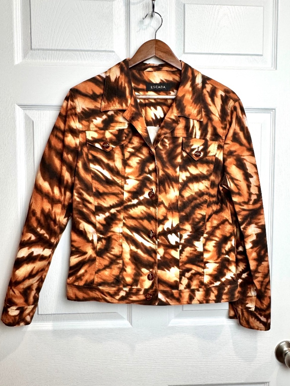 Vintage Ladies Escada Animal Print Jacket Stretch